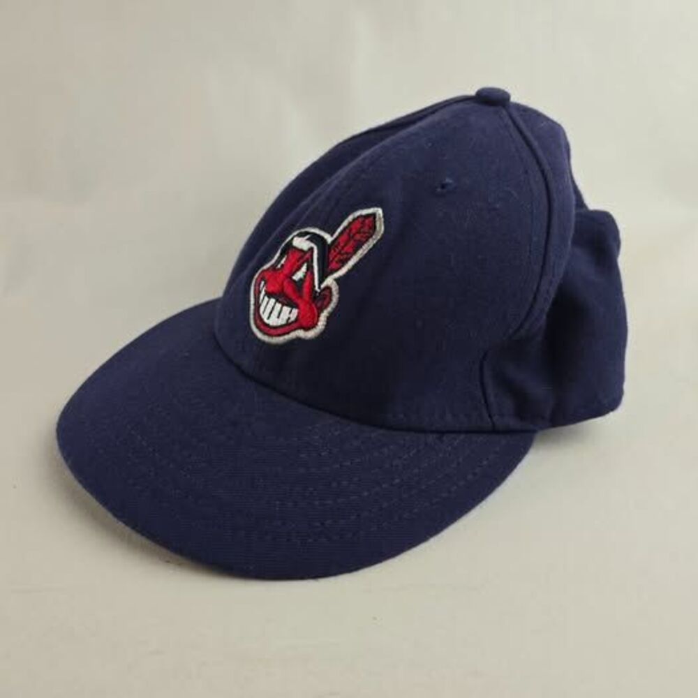 Cleveland Indians New Era 59Fifty Fitted Hat Size 6 7/8 Chief Wahoo MLB On Field - Picture 4 of 10